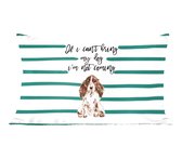 Sierkussens - Kussentjes Woonkamer - 50x30 cm - Quotes - Spreuken - If I can't bring my dog I'm not coming - Honden