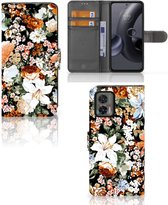 Hoesje geschikt voor Motorola Edge 30 Neo Dark Flowers