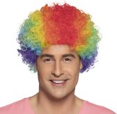 Perruque Pop - Cheveux courts bouclés - Clown - Femme/Homme - Multicolore