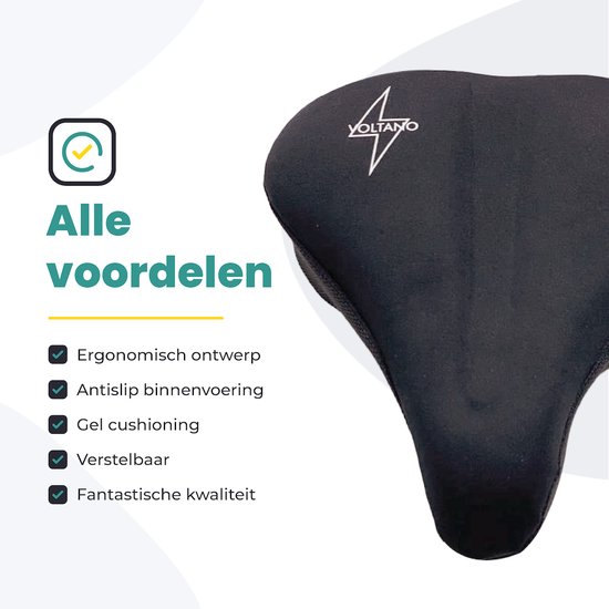 Fitness vergaan Begrip Voltano Luxe Gel Zadelhoes Fiets – Zwart – Met Uitsparing – Brede  Fietszadels - 100%... | bol.com