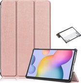 Hoes Geschikt voor Samsung Galaxy Tab S8 hoes – Hoes Geschikt voor Samsung Galaxy Tab S7 hoes - Book Case - Smart Cover – trifold case – 11 inch – Rose Goud