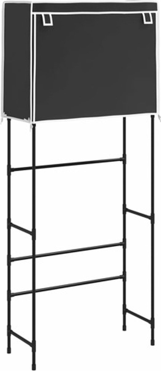 vidaXL Opbergrek voor boven wasmachine 2-laags 71x29.5x170.5 cm zwart
