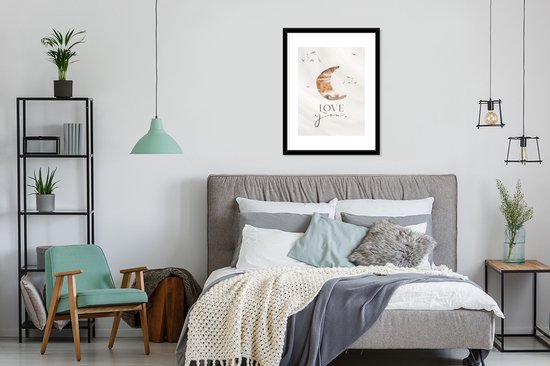Poster in lijst voor kinderen - Wanddecoratie kinderkamer - Poster kids - Quotes - Spreuken - Kinderen - Love you - Jongetjes - Meisjes - Kids - 60x80 cm