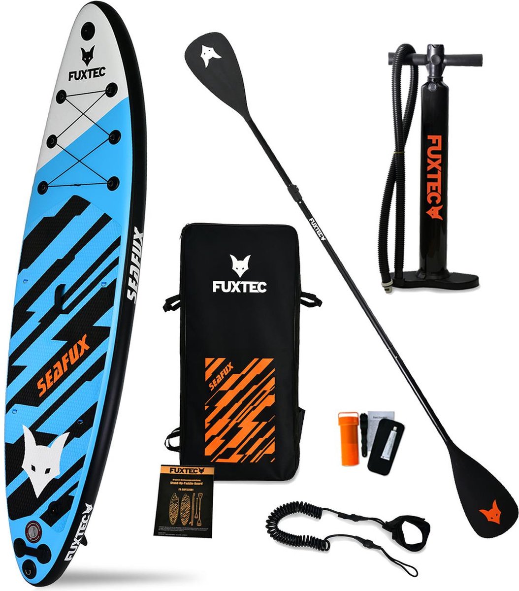 FUXLIFE by FUXTEC SUP Board FX-SUP320D1 blauw | Stand Up Paddle Board | opblaasbaar | 150 kg | 320 x 81 x 15 cm | Set