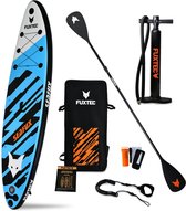 Bol.com FUXTEC Stand-up paddleboard "Double-Layer" - blauw/wit/zwart - luchtpomp peddel reparatieset en een apparaat voor het be... aanbieding