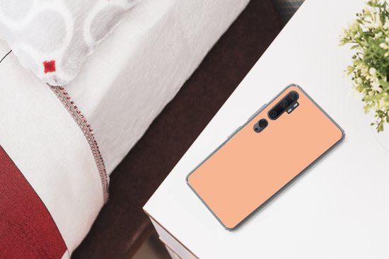 Coque de téléphone compatible avec Xiaomi Mi Note 10 - Abricot - Rose - Pastel - Uni - Couleur - Coque en Siliconen