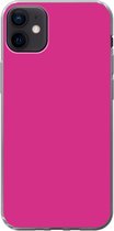Geschikt voor iPhone 12 mini hoesje - Fuchsia - Neon - Kleuren - Siliconen Telefoonhoesje
