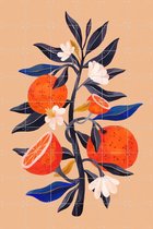 IXXI Orange Tree - Wanddecoratie - Bloemen en Planten - 120 x 180 cm
