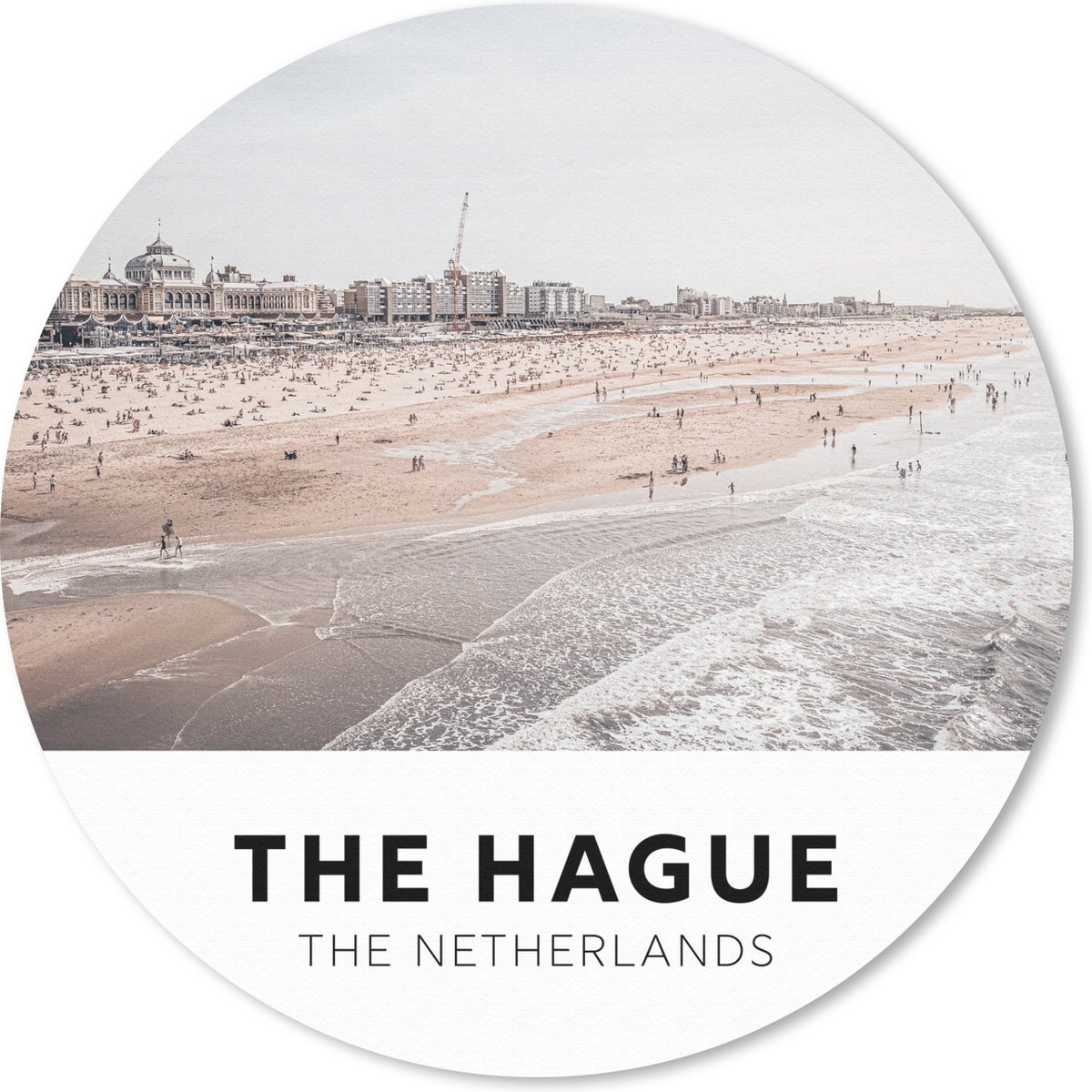 Muismat rond 20x20 cm - Mousepad Den Haag - Nederland - Strand - Ronde muismatten