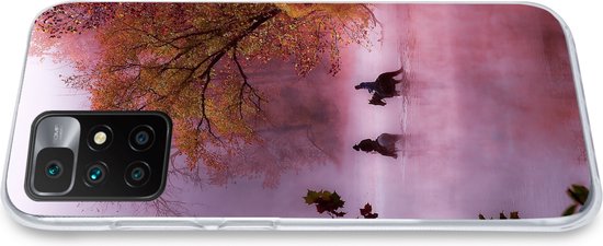Coque Xiaomi Redmi 10 - Paarden - Brouillard - Forêt - Coque de téléphone en Siliconen
