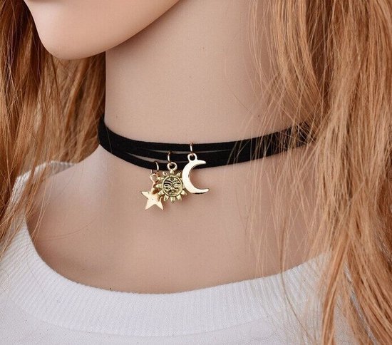 Prachtige 925 Zilveren Maan Ster Choker Ketting voor Vrouwen Dubbellaags Zirkoon Partij Sieraden Accessoires Geschenken