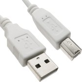 BeMatik - USB 2.0 AB-kabel mannelijk wit 20cm