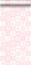 ESTAhome behang blokken licht roze - 138728 - 53 cm x 10,05 m