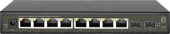 LevelOne GES-2110 netwerk-switch Managed L2 Gigabit Ethernet (10/100/1000) Zwart
