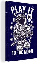 Canvas Schilderij Astronaut - Ruimte - DJ - Vintage - 80x120 cm - Wanddecoratie - Vaderdag cadeau - Geschenk - Cadeautje voor hem - Tip - Mannen
