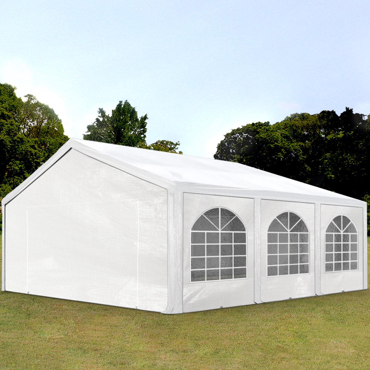 Bol.com Partytent - Feesttent - Paviljoentent - 5x6m - wit - 100% waterdicht / Inclusief zijwanden aanbieding