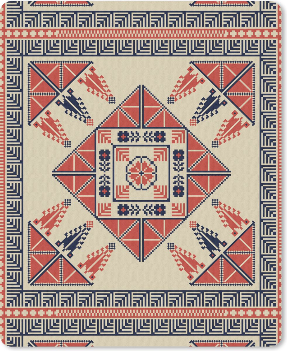 Muismat 19x23 cm - Mousepad Patronen - Tegel - Bloem - Borduren - Arabisch - Muismatten
