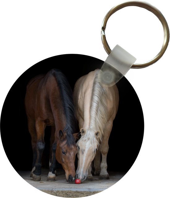 Sleutelhanger - Paarden - Dieren - Appel - Plastic - Rond - Uitdeelcadeautjes