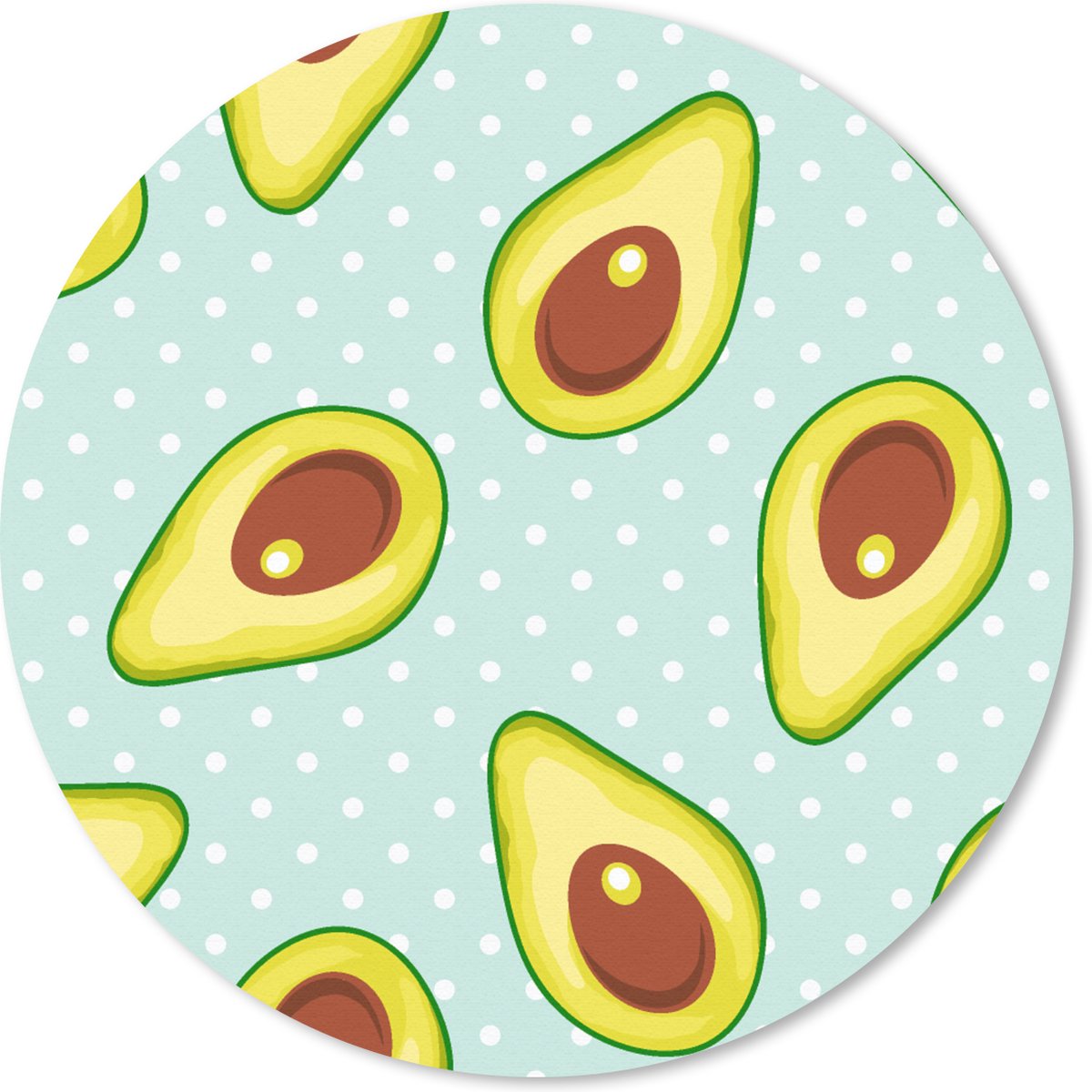 Muismat rond 30x30 cm - Mousepad Avocado - Patronen - Stippen - Ronde muismatten