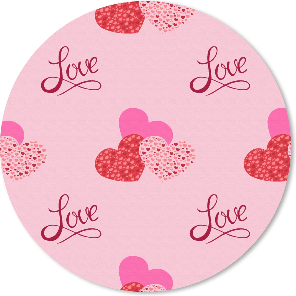 Muismat rond 50x50 cm - Mousepad Love - Design - Liefdes cadeau - Ronde muismatten