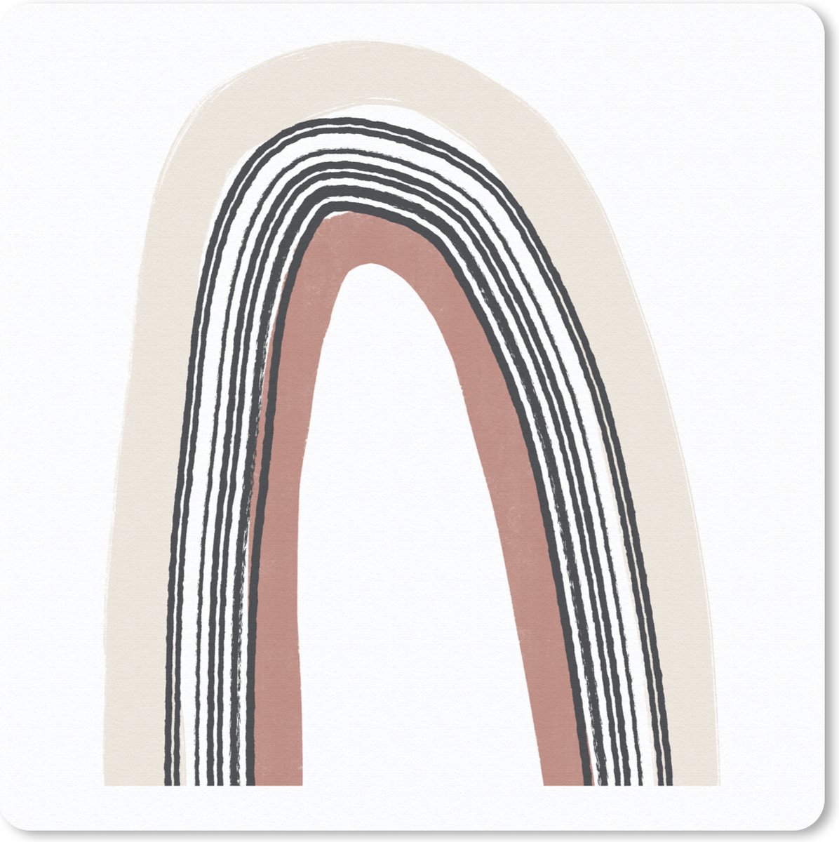 Muismat 30x30 cm - Mousepad Regenboog - Pastel - Design - Muismatten