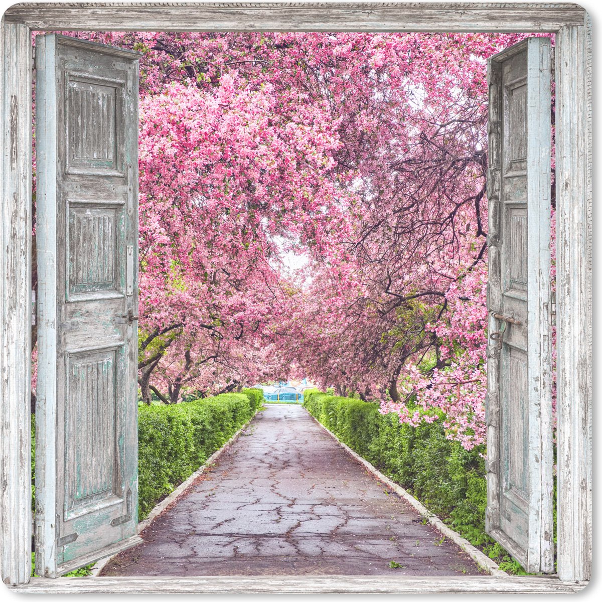 Muismat 30x30 cm - Mousepad Sakura - Doorkijk - Boom - Kersenbloesem - Muismatten