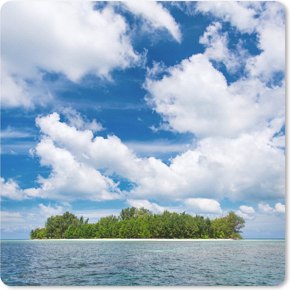 Muismat 30x30 cm - Mousepad Eiland - Zomer - Tropisch - Muismatten