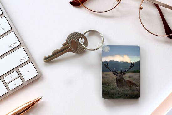 Porte-clés - Cerf - Pâturage - Bois - Distribution de cadeaux - Plastique