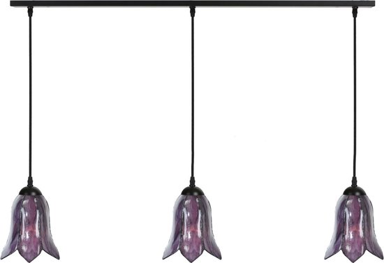Art Deco Trade - 3 x Tiffany Gentian Purple aan plafondbalk