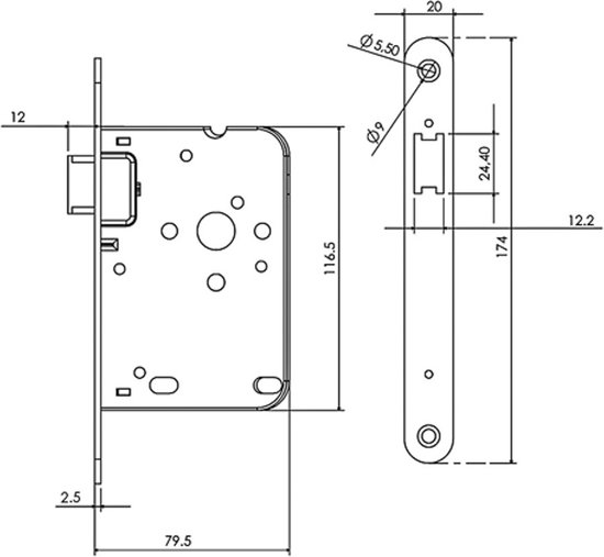 Mauer 01535F00930901F Loopslot lak voorplaat