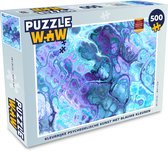 Puzzel Kunst - Golf - Blauw - Psychedelisch - Legpuzzel - Puzzel 500 stukjes