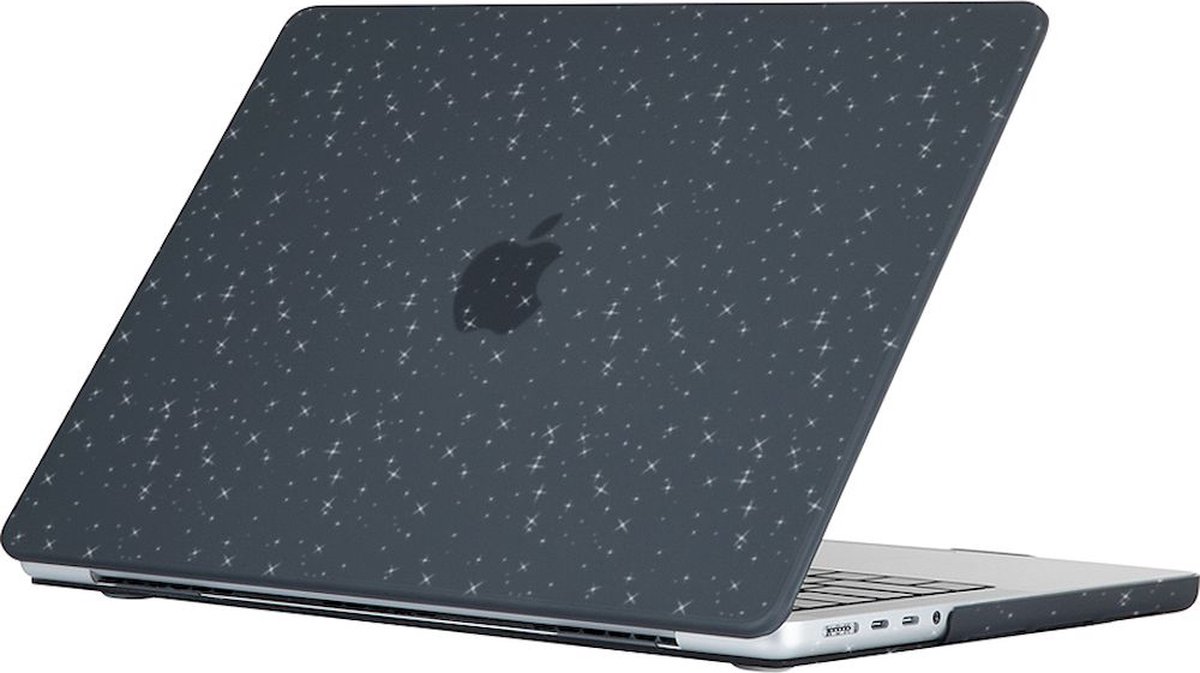 Mobigear Laptophoes geschikt voor Apple MacBook Air 13 Inch (2022-2025) Hoes Hardshell Laptopcover MacBook Case | Mobigear Sparkle - Zwart - Model A2681 / A3113 / A3240