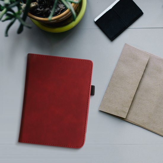 kwmobile e-reader hoesje geschikt voor Kobo Clara 2E hoes - E reader flip case van kunstleer - Ereader cover met stand - In donkerrood van Merkloos — afbeelding 3