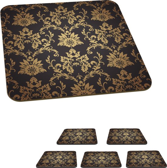 Onderzetters voor glazen - Bloemen - Licht - Vintage - 10x10 cm - Glasonderzetters - 6 stuks