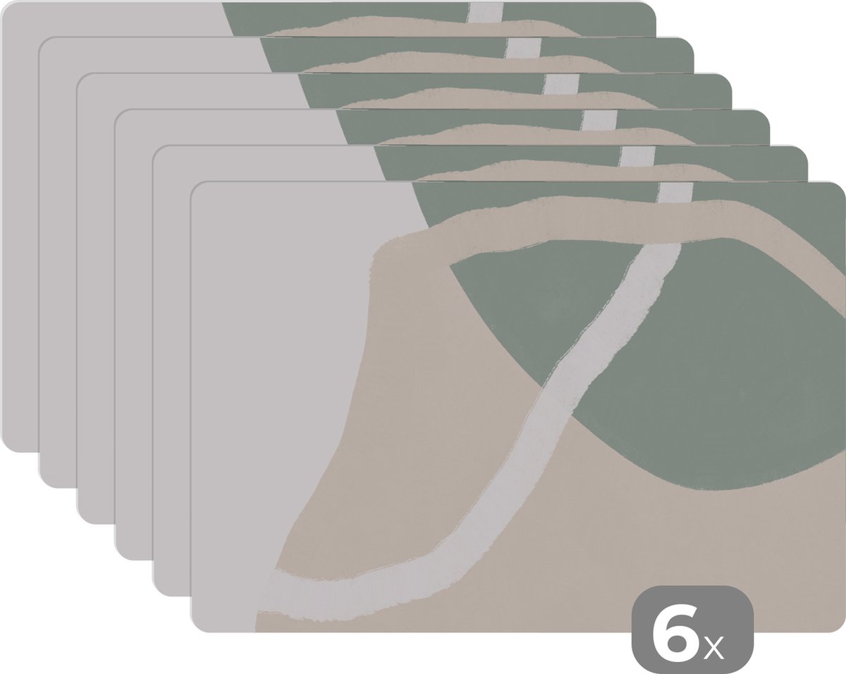 Placemat - Pastel - Minimalisme - Design - Abstract - Placemats - Onderleggers - 45x30 cm - 6 stuks