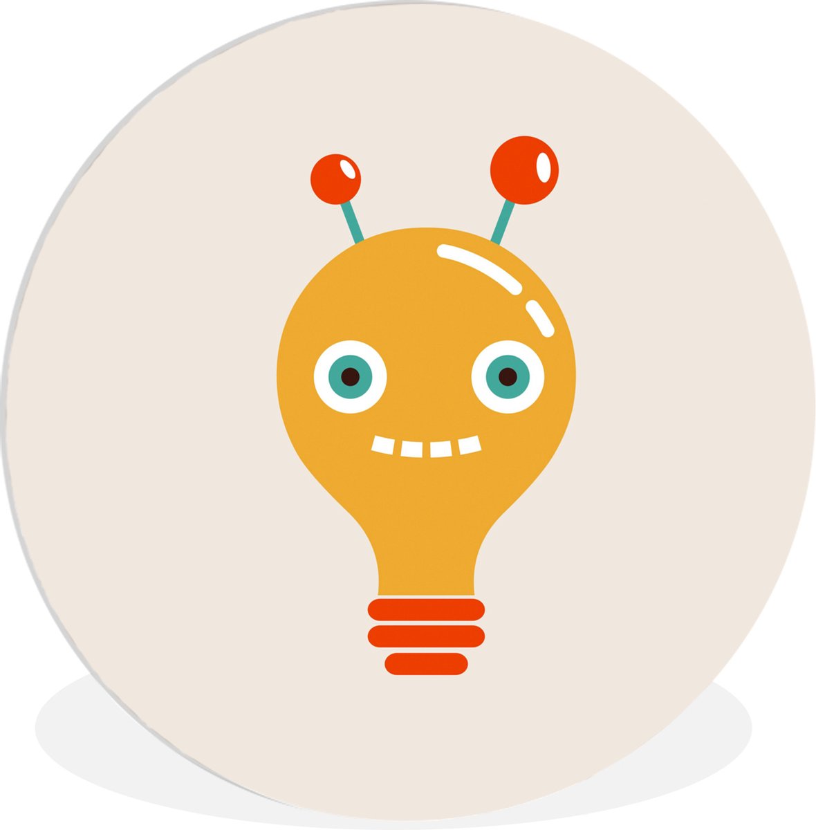 Wandcirkel robot - Kinderkamer decoratie - Robot - Gloeilamp - Antenne - Kinderen - Schild