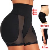 Shapewear - zwart - XL - voor rondere billen en bredere heupen - shaping broekje - heupkussentjes -figuur corrigerend - ondergoed - gewatteerd - sexy butt & hips - vrouwelijke rondingen - billen liften