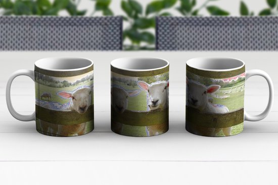 Mok - Koffiemok - Schapen - Dieren - Boerderij - Mokken - 350 ML - Beker - Koffiemokken - Theemok
