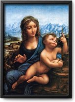 Poster Leonardo Da Vinci – A2 - 42 x 59,4 cm - Exclusief lijst - Art - Kunst - Grootmeester - Poster van Leonardo Da Vinci - Grootmeester Kunst Madonna of the Yarnwinder