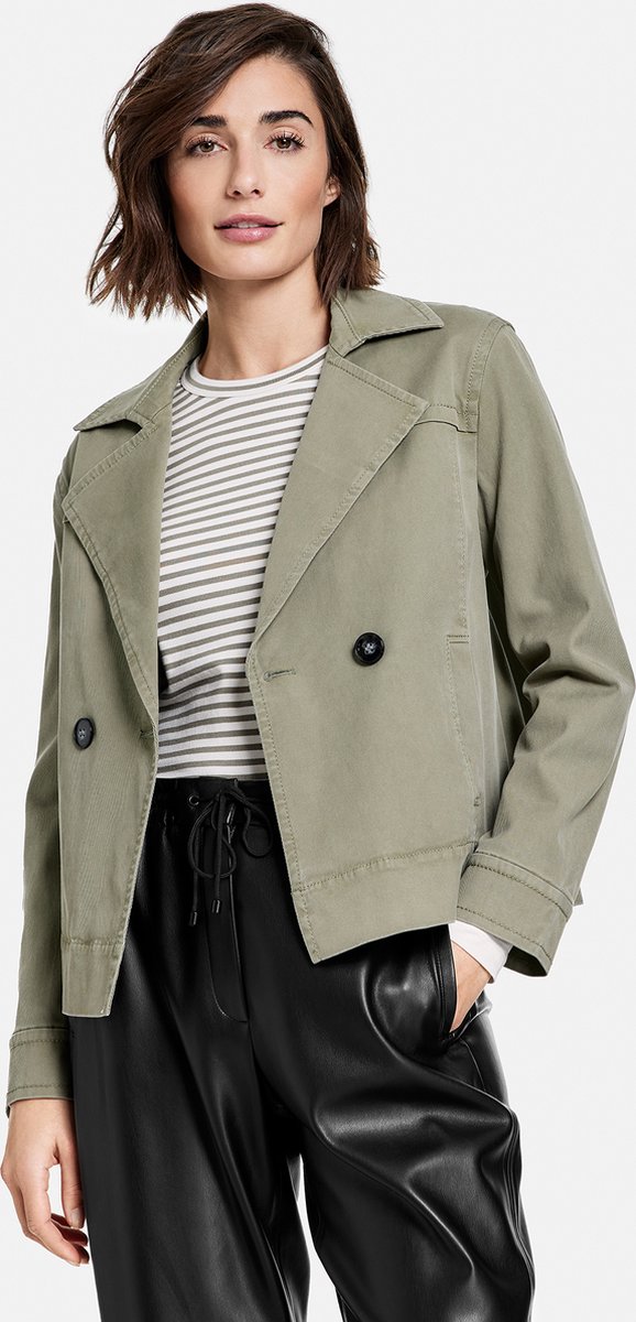 GERRY WEBER Dames Korte blazer met lyocell Khaki-44