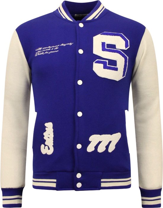 College Jacket Mannen Vintage - 7798 - Blauw