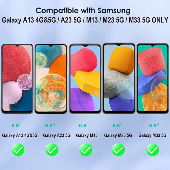 Protecteur d'écran Samsung Galaxy M23 5G / Galaxy M33 5G / Galaxy A13 5G - Protecteur d'écran en Glas Tempered Glass - 2x