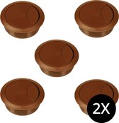 5x Kabeldoorvoer 60 mm bruin, kunststof - Kabelgoot rond Ø60mm - 5 stuks