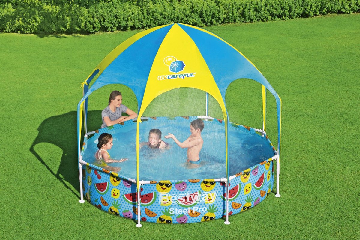 Bestway My First Frame Pool - Zwembad met zonnescherm - Kinder Zwembad - 244cm - Rond zwembad — afbeelding 12