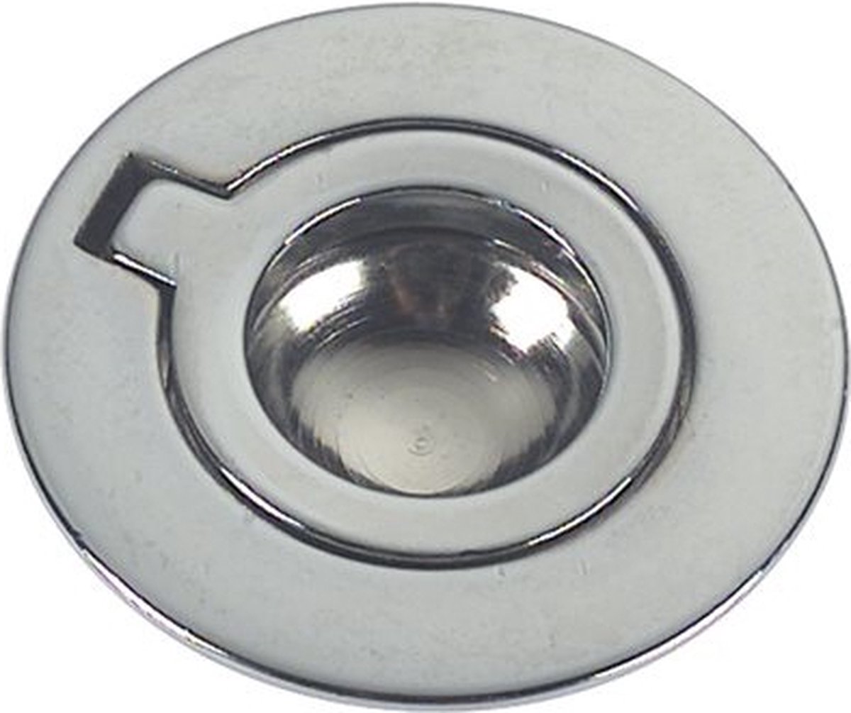 Luikring rond met veer - Messing Chroom - 53mm - Blinde montage