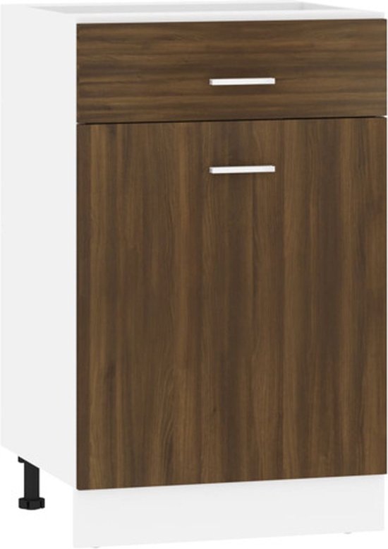 vidaXL Onderkast met lade 50x46x81,5 cm bewerkt hout wit