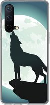 Geschikt voor OnePlus Nord CE 5G hoesje - Wolf - Maan - Steen - Siliconen Telefoonhoesje