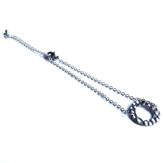 2 Love it Gehamerd - Armband - Lengte: 19 - 24 cm - Stainless steel - Verstelbaar in maat - Zilverkleurig