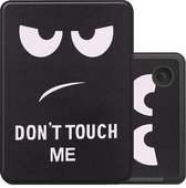 Hoes Geschikt voor Kobo Clara 2E Hoesje Bookcase Cover Book Case Hoes Sleepcover - Don't Touch Me