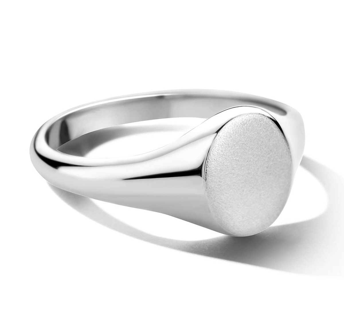 Zilver Gerhodineerde Graveerring ovaal 1334520 18.50 mm (58)